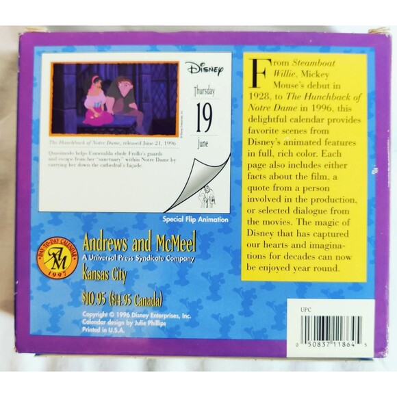 Vintage Disney Days 1997 Calendar, Every Month a different Character- Unused - Picture 10 of 10